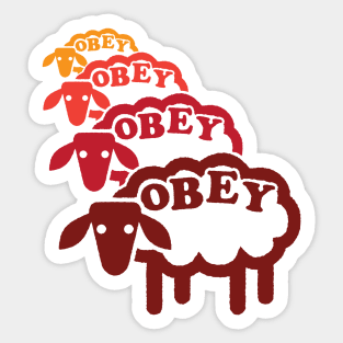 Obey Sheep Line Warm Sticker